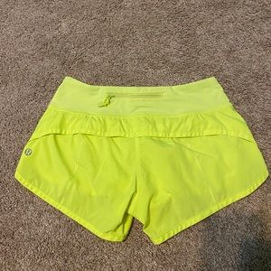 Neon lululemon shorts.